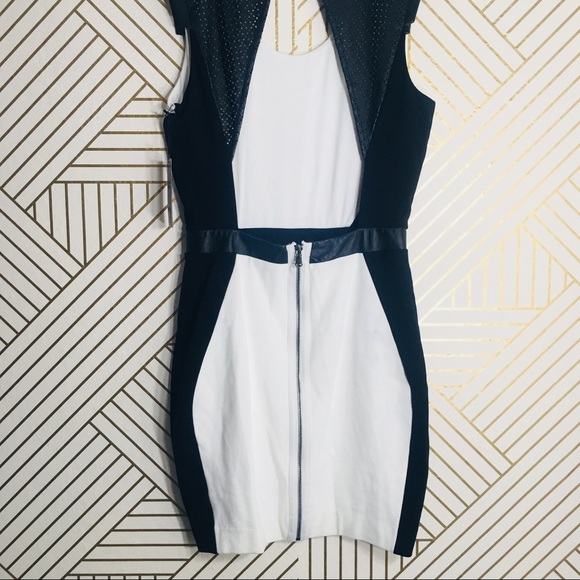 La Pina | NWT Color Block Dress w/ Leather Detail - Picture 5 of 7